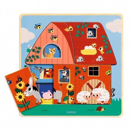 Puzzle straturi Animale de la ferma, 2 ani, Djeco